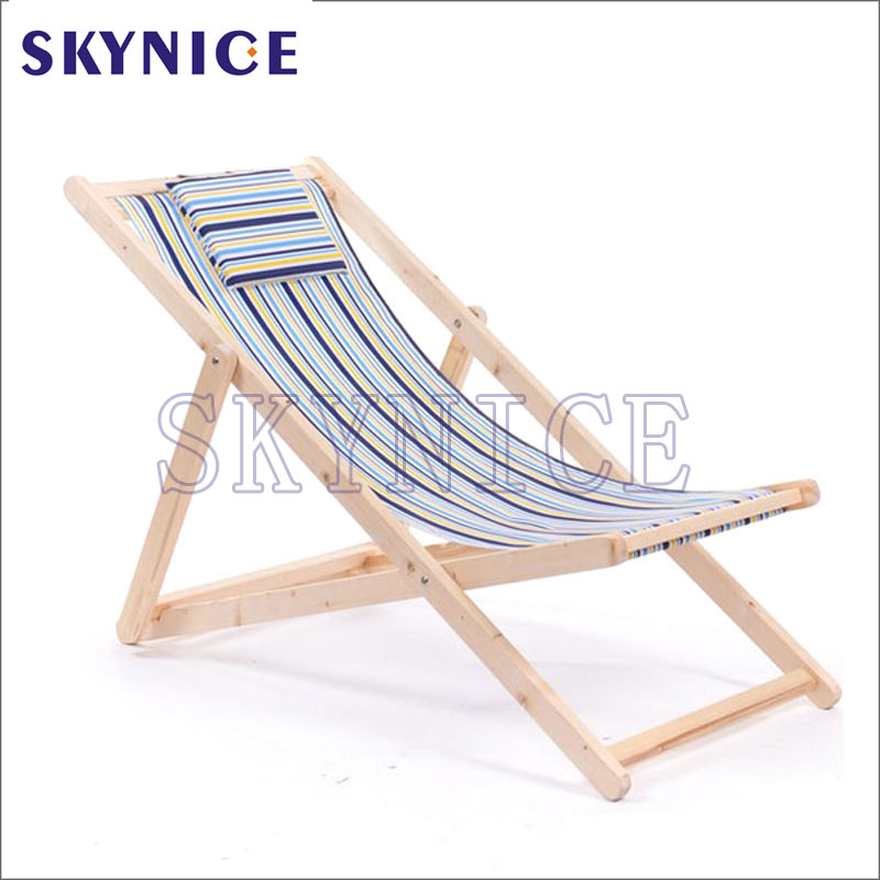 수영장 나무 해변 의자 라운지 의자