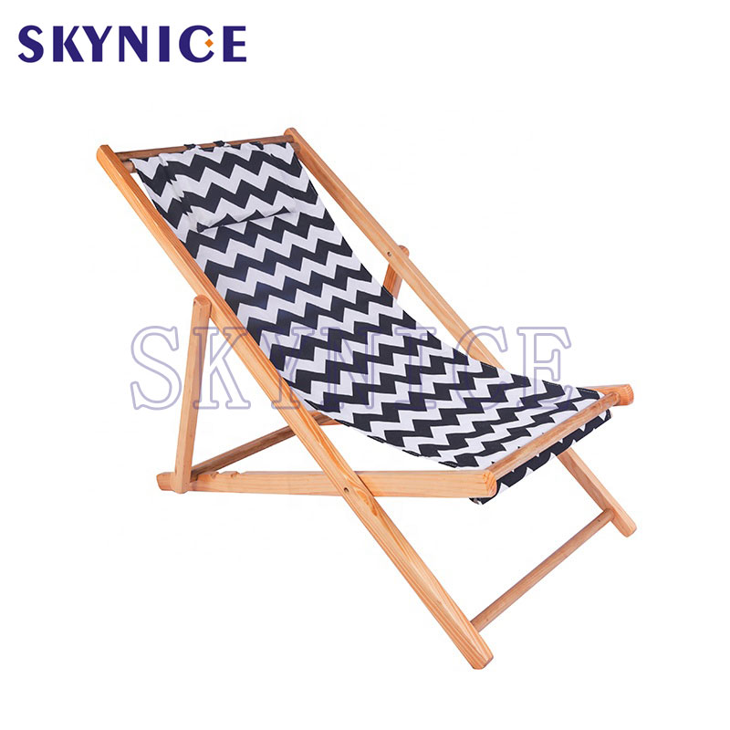 조절 식 접 이식 등받이 의자 나무 모래톱 의자
